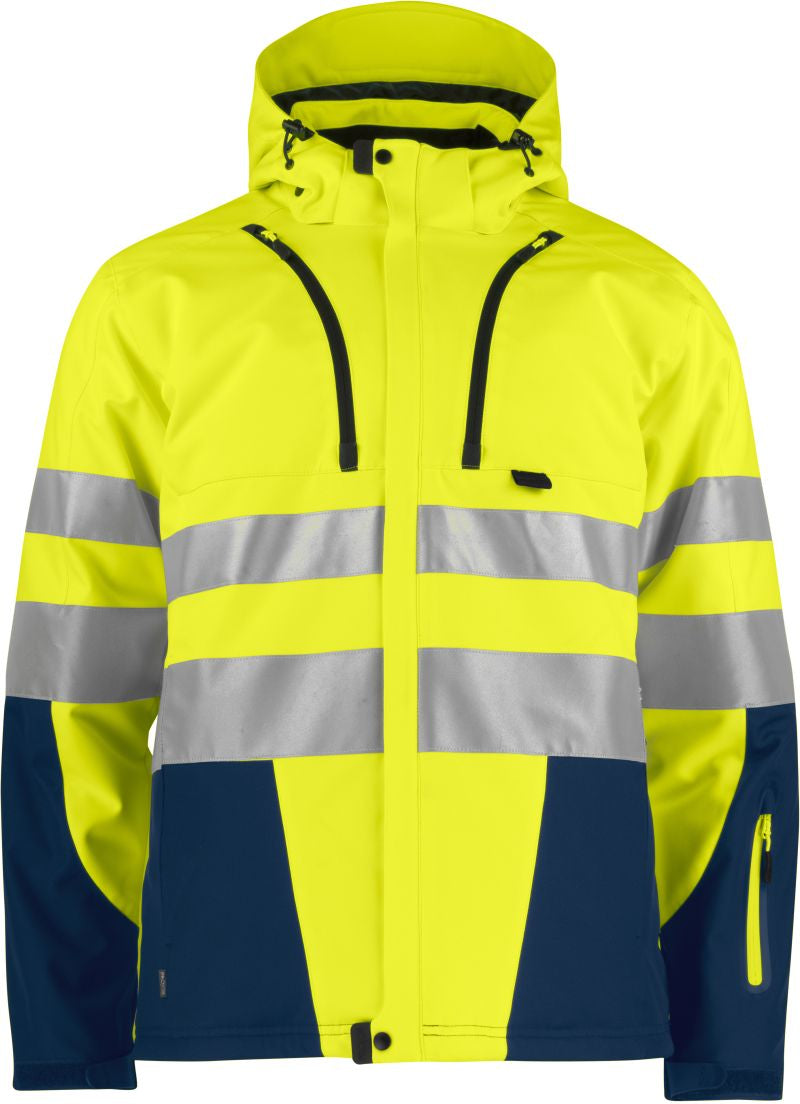 Unisex 3-Layer Safety softshell jakna Projob – hi vis yellow/navy