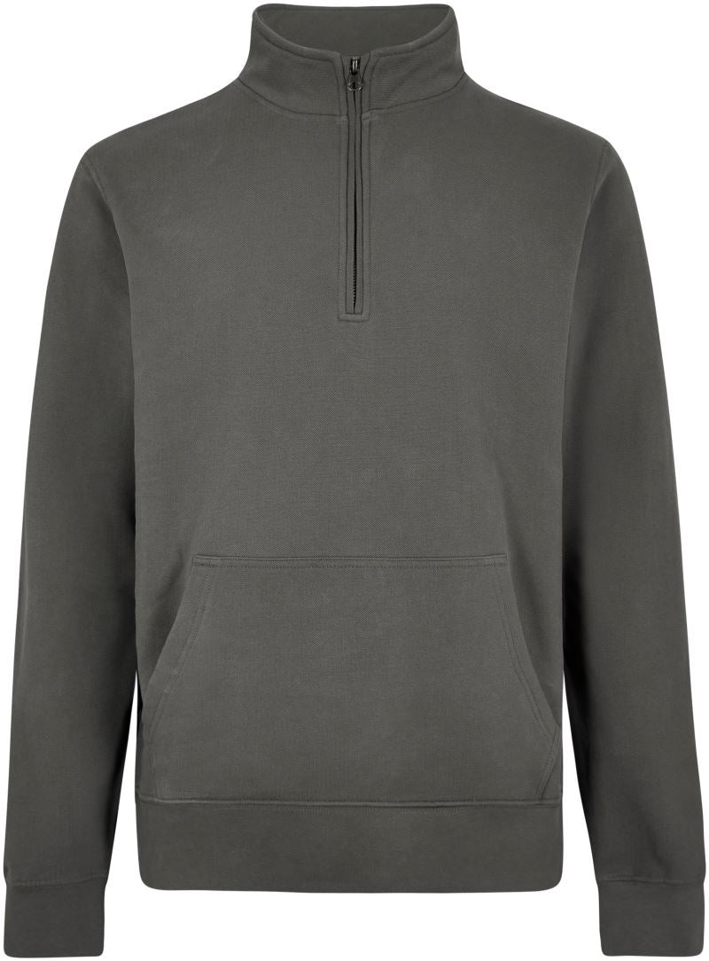 Unisex piqué pulover z 1/4 zadrgo Kustom Kit – dark grey