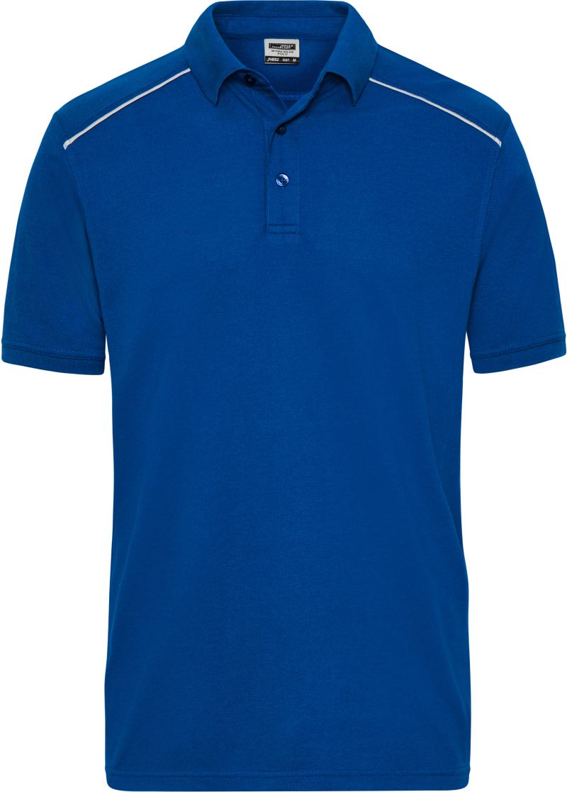Moška delovna polo majica James & Nicholson, enobarvna, iz organskega bombaža, 200g/m², za delo in vsakodnevno uporabo.