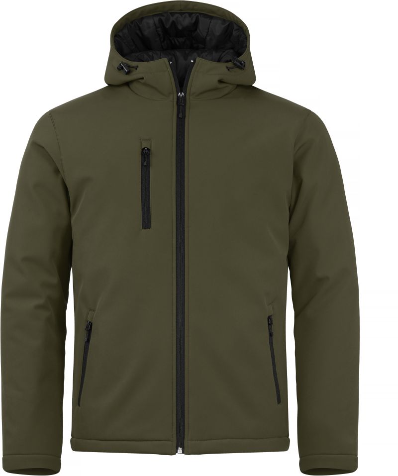 Moška podložena Moška s kapuco softshell jakna Clique – fog green