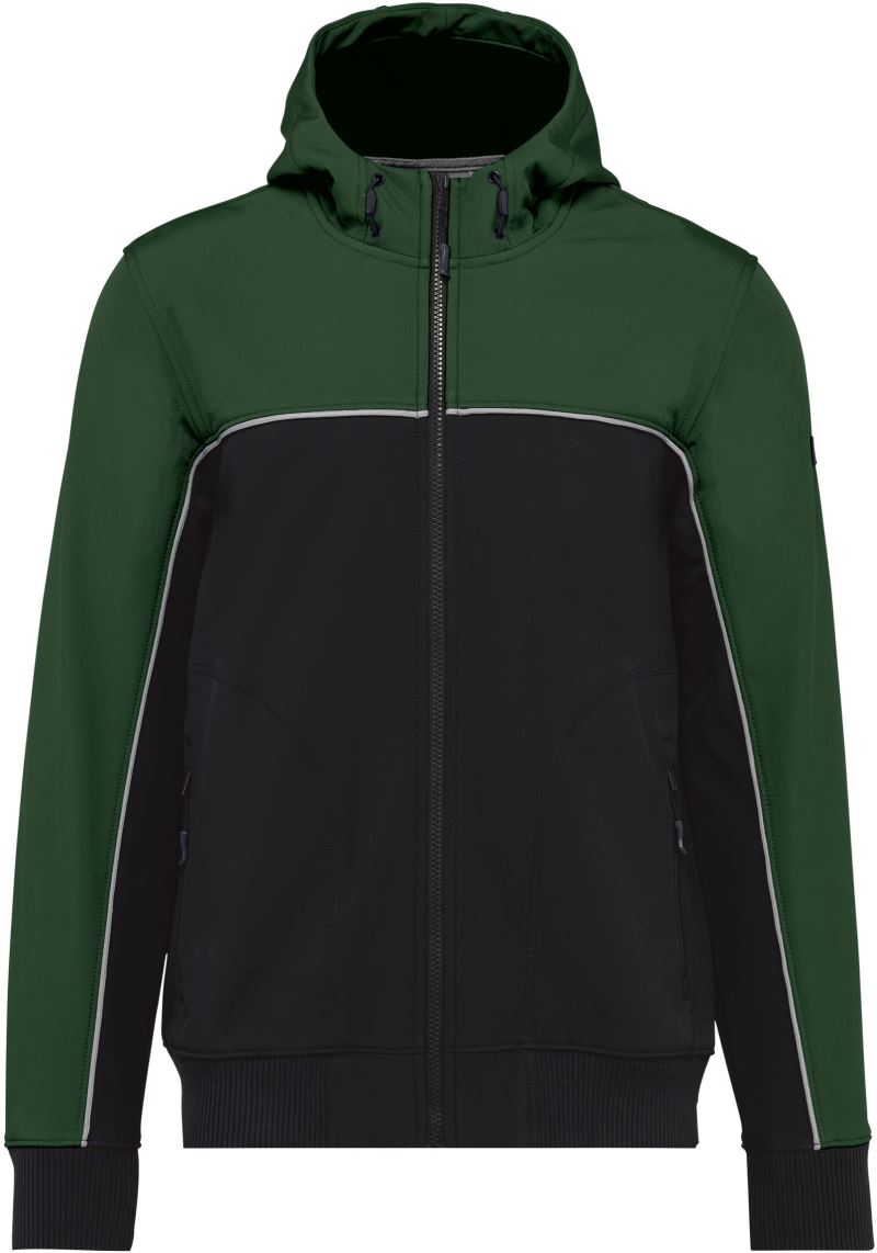 Uniseks delovna jakna WK450 iz softshell materiala, trislojna, z zadrgo in oprijemljivimi rokavi, primerna za delo na prostem.