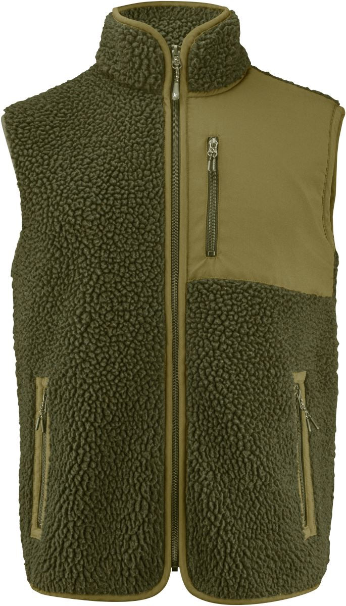 Moška Sherpa flis brezrokavnik "Two-Tone" James Harvest – moss green