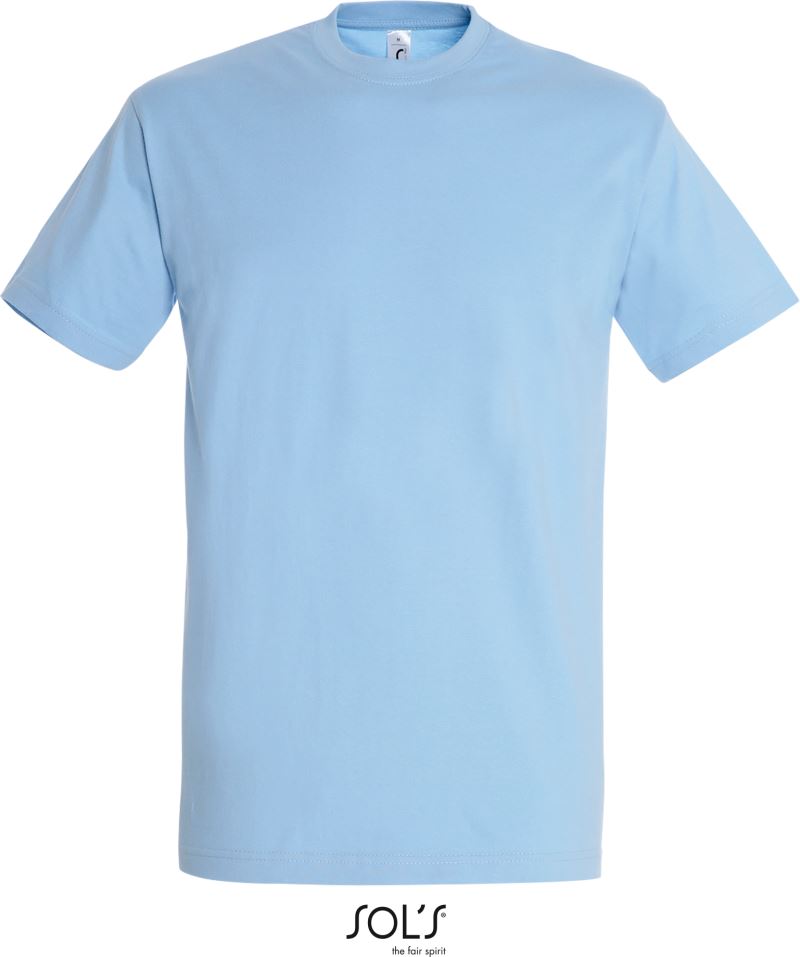 Men's short sleeve SOL'S Imperial T-shirt in navy blue, front view showing crew neck and casual fit.