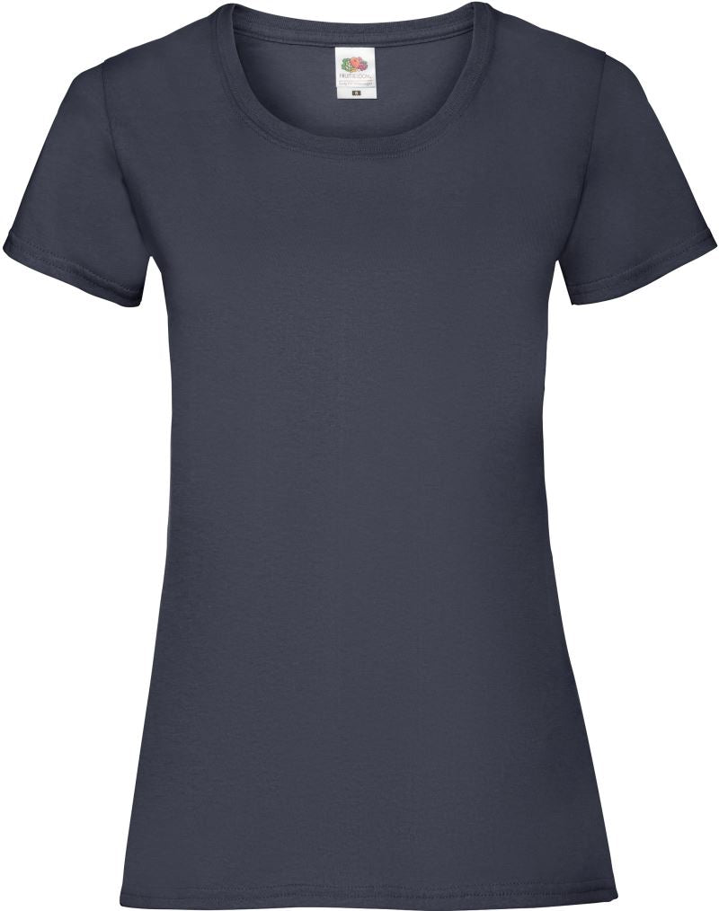 Ženska majica F.O.L. Lady-Fit Valueweight T s kratkimi rokavi, bela barva, mehka tkanina, na sliki.