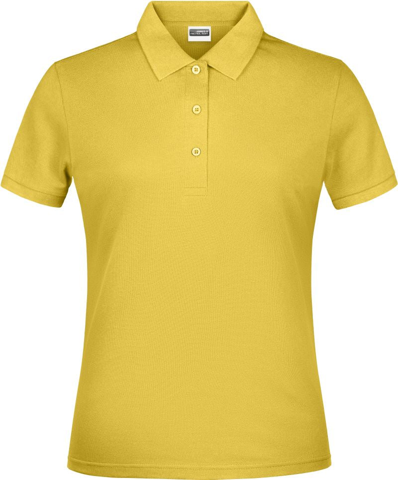 Ženska polo majica James & Nicholson JN 791 s kratkimi rokavi, modra barva, blago za vsakdanjo rabo.