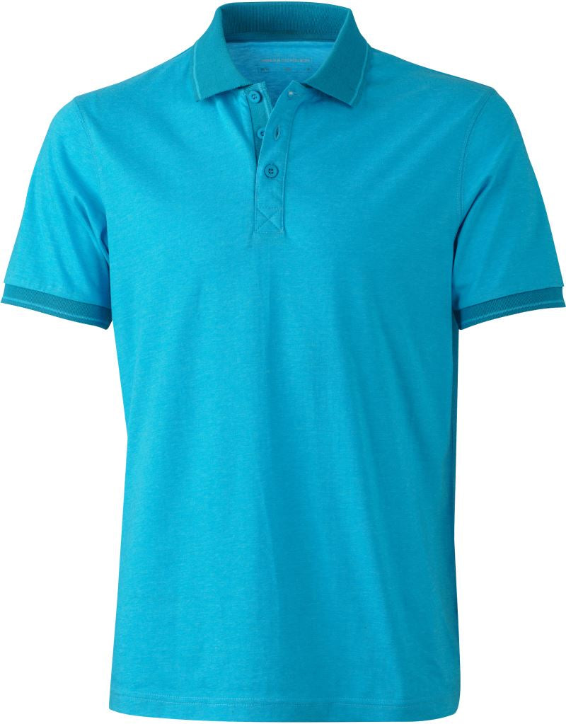 Moška polo majica James & Nicholson JN 706 s kratkimi rokavi, modra, krojena za udoben vsakdanji videz