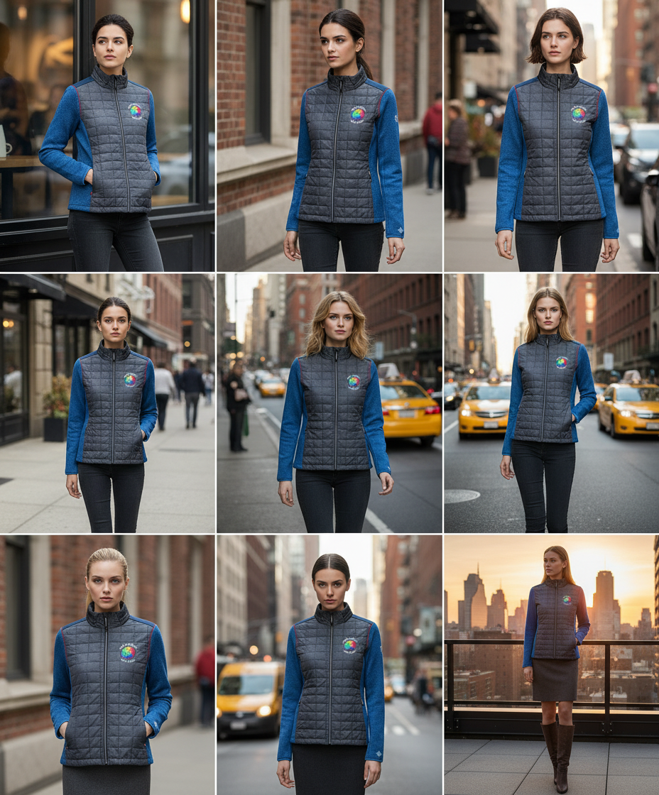 Ženska hibridna jakna z vašim logotipom – VEZENJE