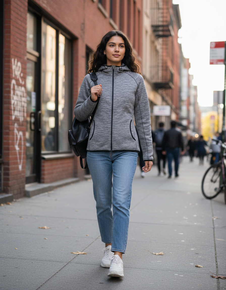 Women's Spiro Flis S245F in soft fleece fabric, showcasing the cozy, stylish fleece top with a high collar and zip closure.