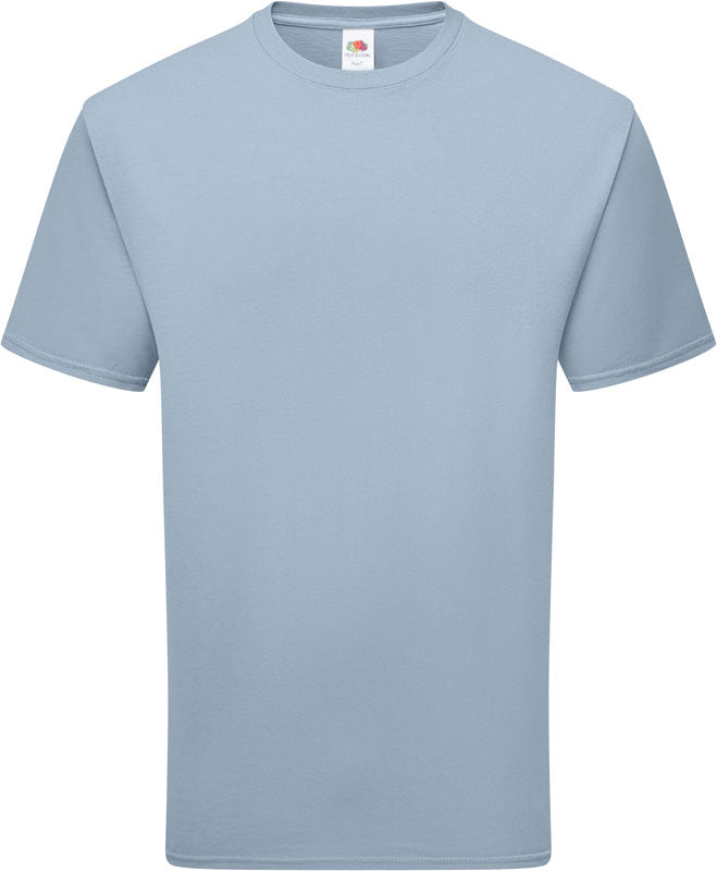 Moška bela bombažna majica Fruit Of The Loom, T-shirt, s kratkimi rokavi in okroglim izrezom, na beli podlagi
