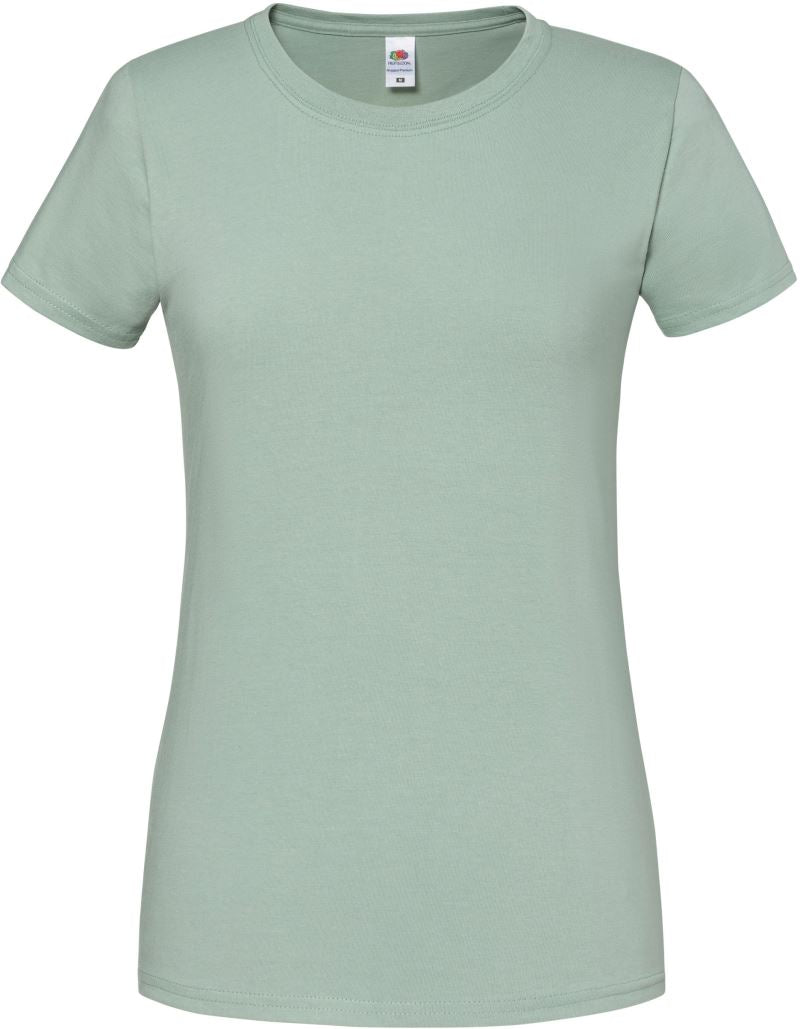 Ženska majica F.O.L. Lady-Fit Iconic 195 Ringspun T, kratki rokavi, modra barva, udobno in stilsko oblačilo