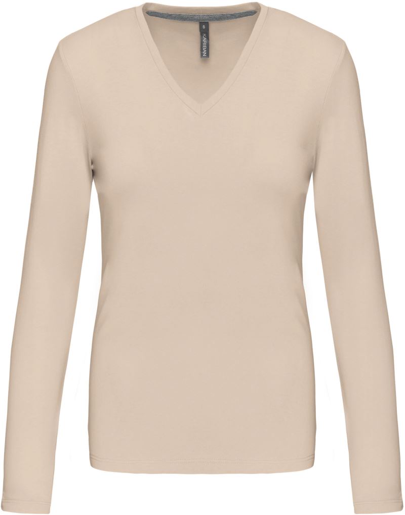 Ženska majica s dolgimi rokavi z V-izrezom - Kariban | K382 - Del 2 - oblekanadom