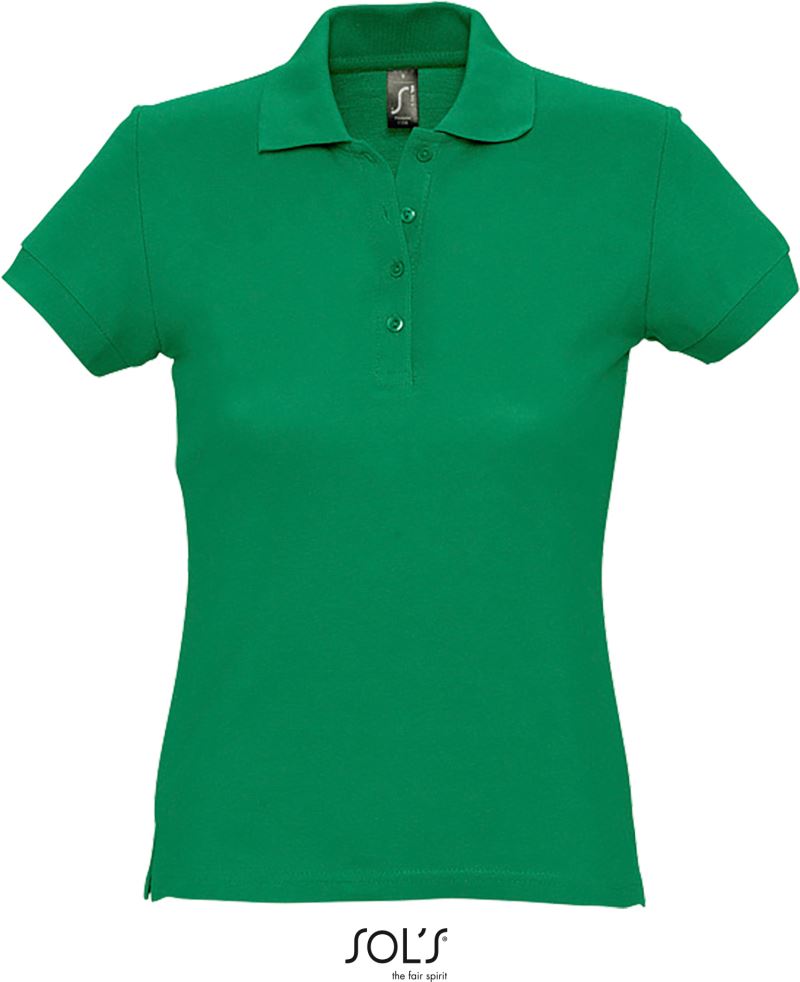 Ženska polo majica SOL'S s kratkimi rokavi, modna in udobna, prikazana v sliki na beli podlagi.