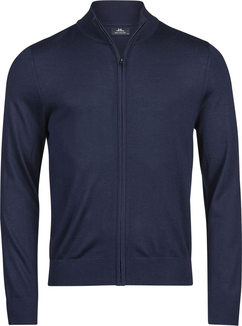 Moška Knitted jakna Zip TEE JAYS – Mornarsko modra