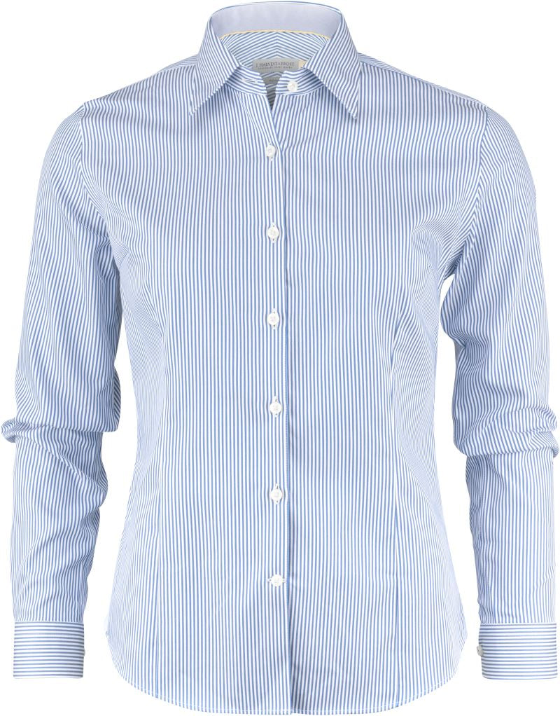 Ženski twill Blouse dolgi rokav J.Harvest & Frost – sky blue stripe