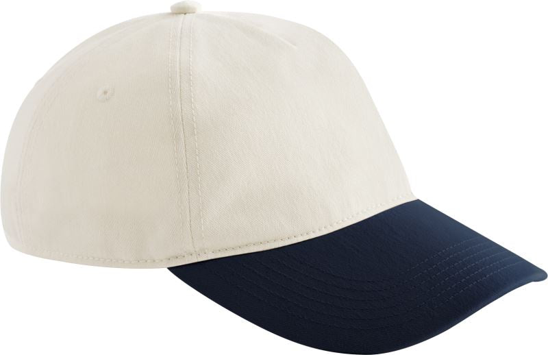 Unisex 5 Panel Contrast kapa Beechfield – natural/french navy