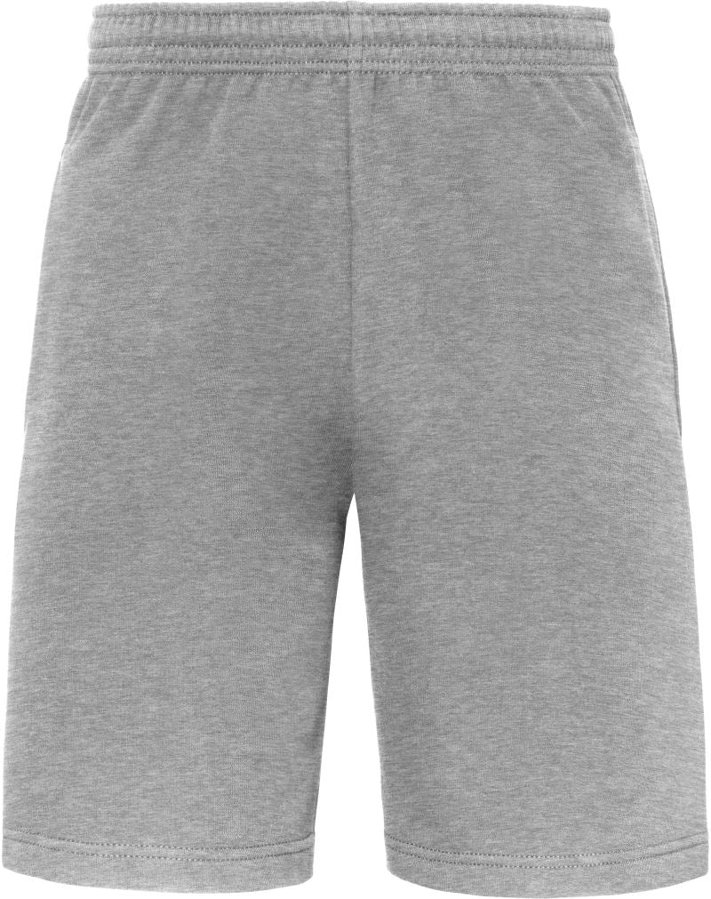 Unisex športne kratke hlače Fruit of the Loom, mehke in udobne, prikazane na beli podlagi, v sivem odtenku.