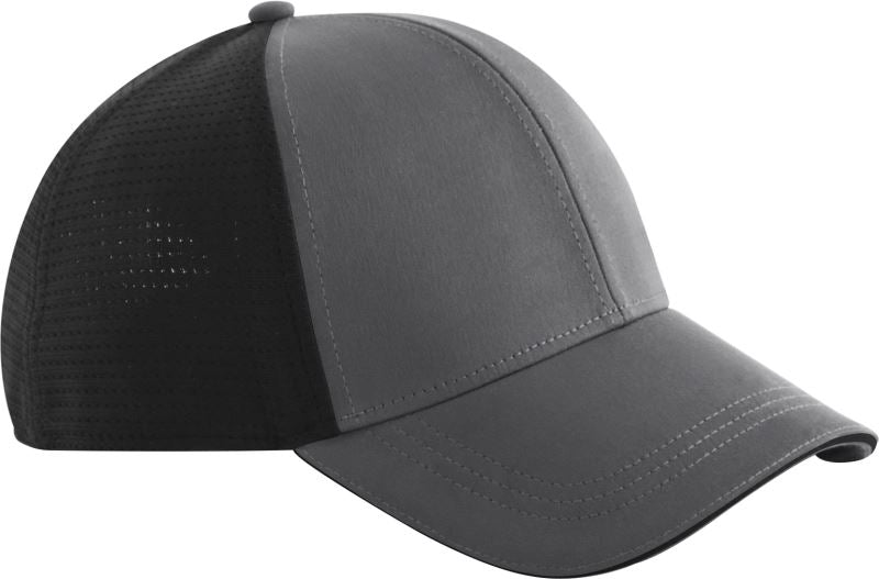 Unisex 6 Panel Club kapa Beechfield – gunmetal grey/black