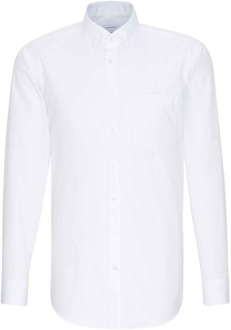 Unisex shirt dolgi rokav Seidensticker – Bela