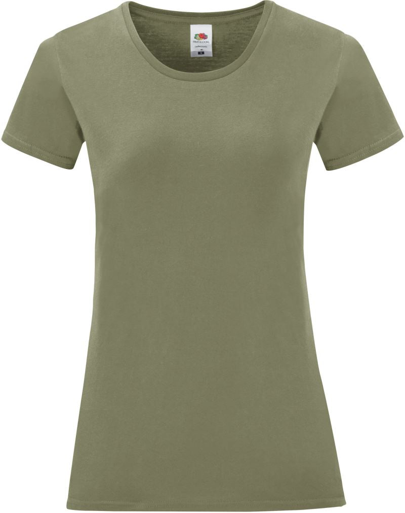 Ženska kratka majica F.O.L. Lady-Fit Iconic 150 T, modra, s kratkimi rokavi in napisom na sprednji strani.