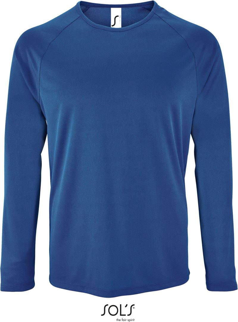 Men's long-sleeve sporty T-shirt by SOL'S, model LSL Sporty, in a comfortable casual fit with a crew neckline.