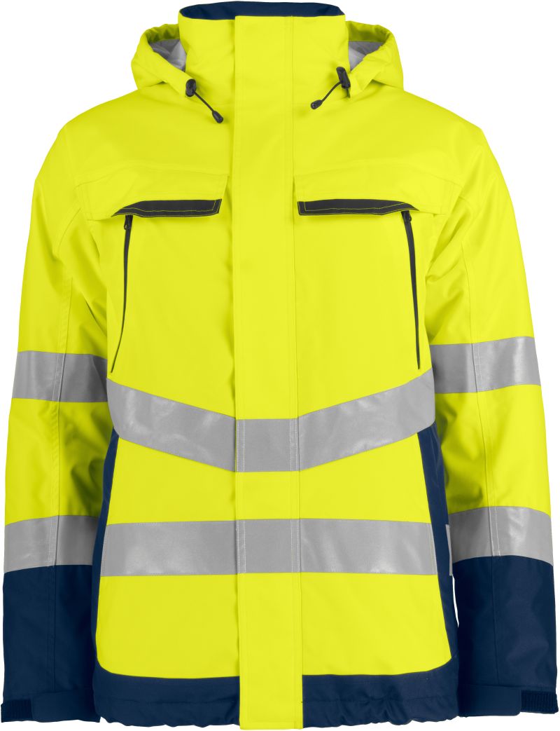 Unisex podložena Safety jakna Projob – hi vis yellow/navy