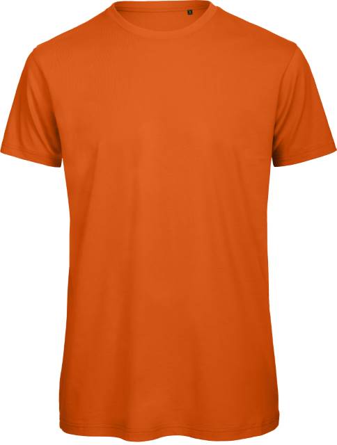 Moška organska majica B&C Inspire T, srednje prileganje, urban oranžna, s kratkimi rokavi in klasičnim krojem.