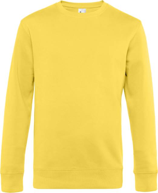Moška majica s kratkimi rokavi B&C Collection KING ovratnik Crew Neck v rumeno-zeleni barvi, bombažna telesa.