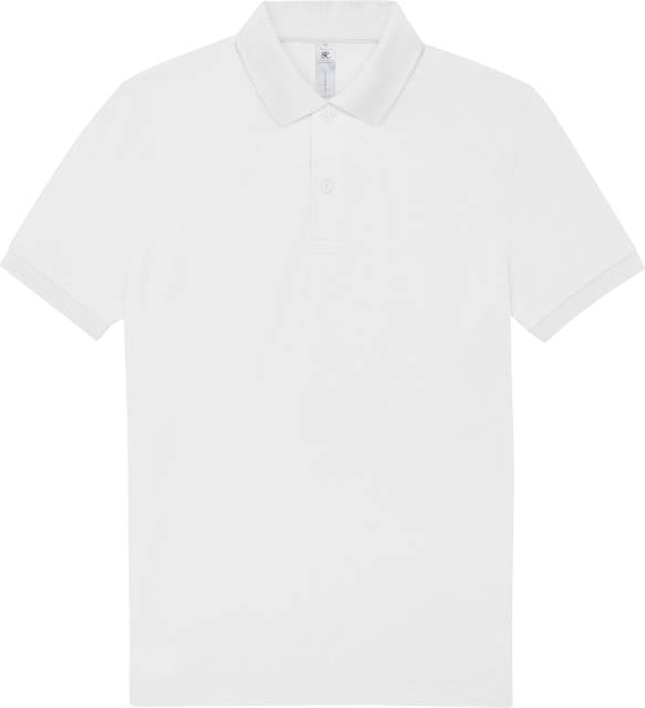 Bela moška polo majica B&C Collection Težka Piqué Polo, prikazana na fotografiji