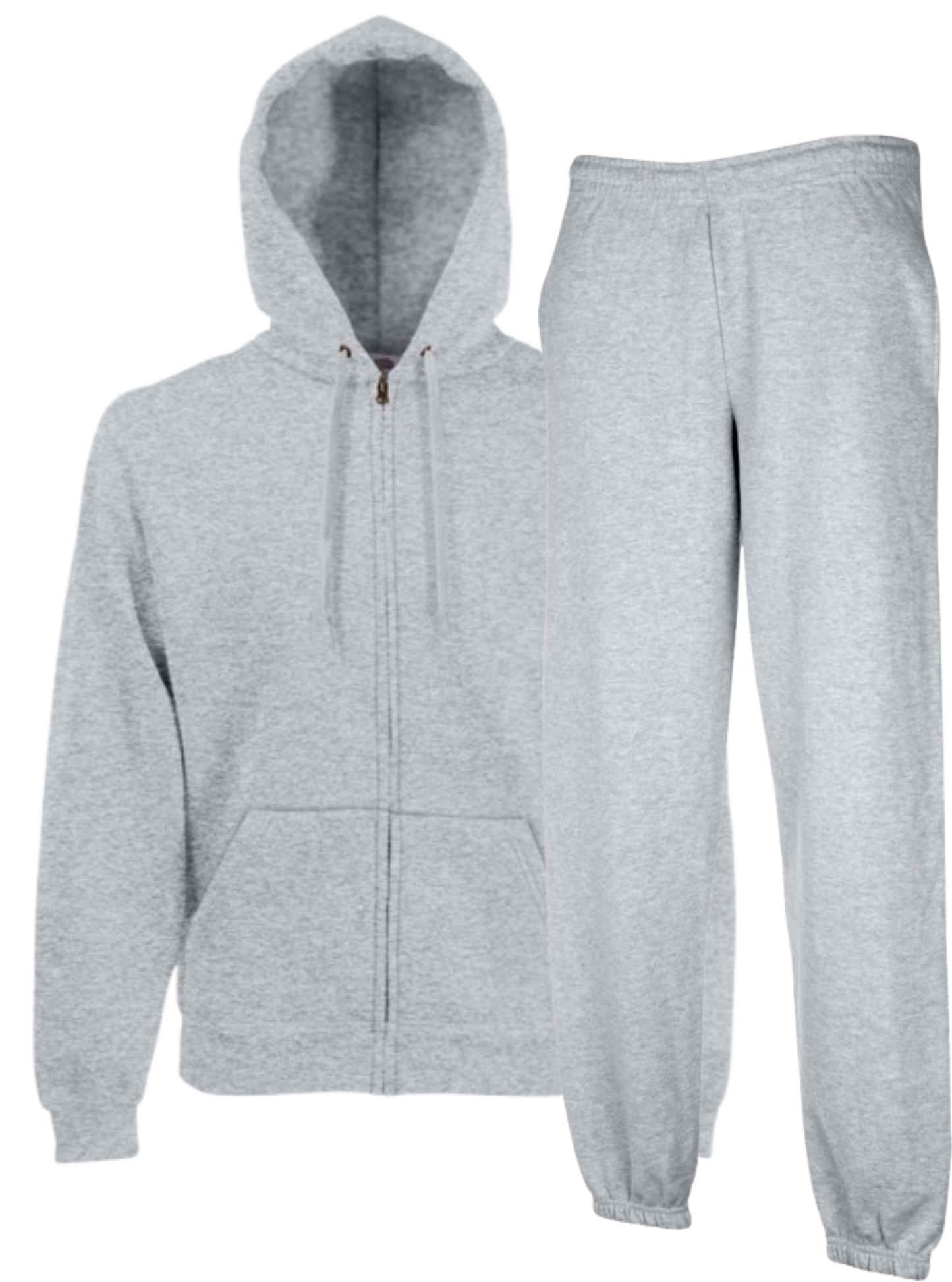 Fruit Of The Loom Sivi Kapucar z Zadrgo in Trenirka – 2-Delni Komplet - oblekanadom