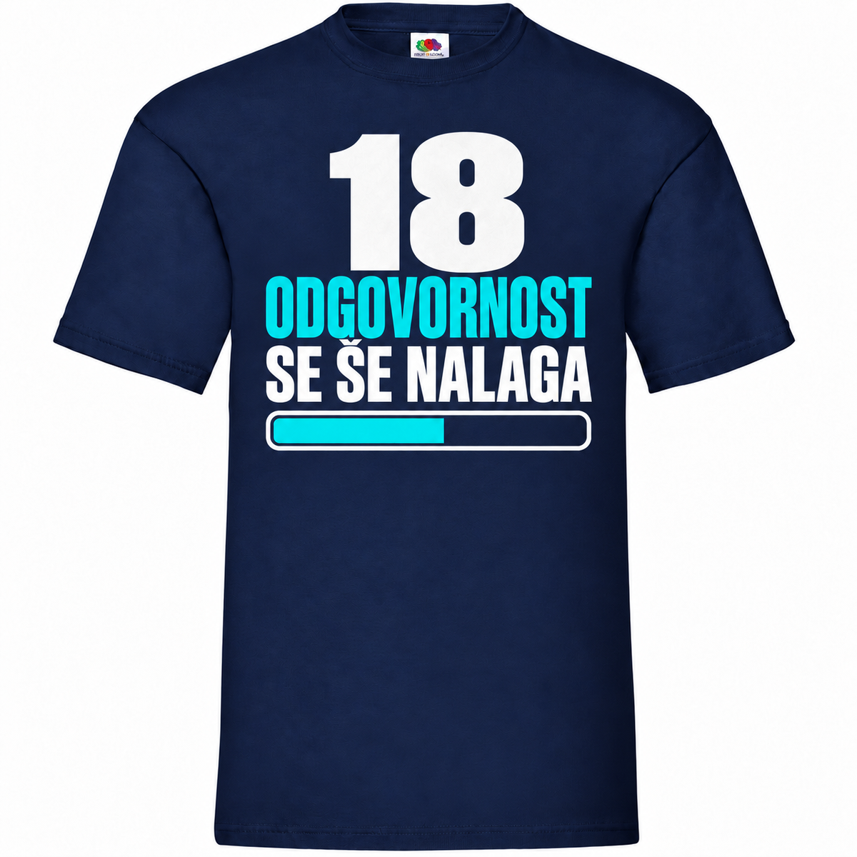 Moška majica za 18 let Odgovornost se še nalaga, mornarsko modra, Fruit of the Loom