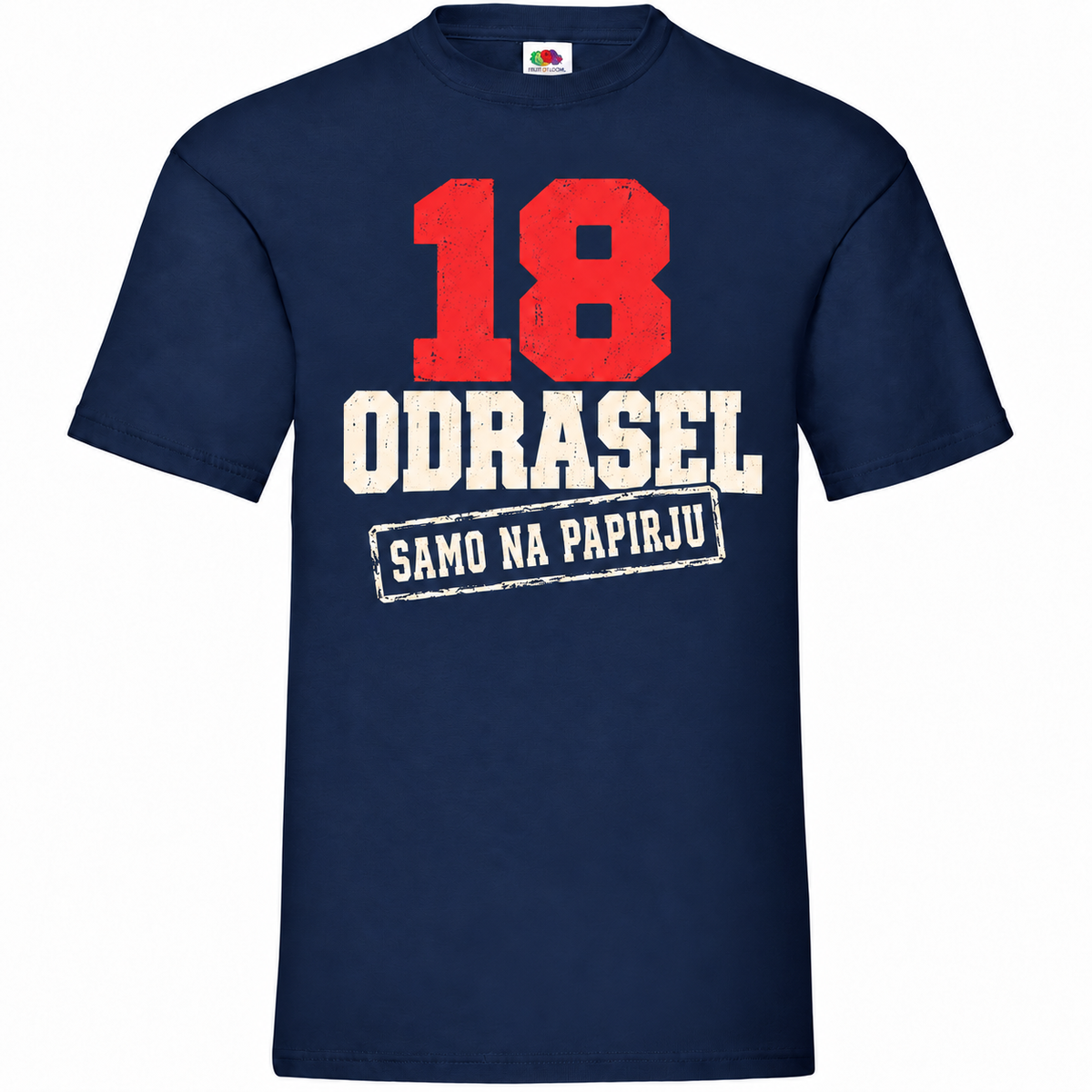 Moška majica za 18 let Odrasel samo na papirju, mornarsko modra, Fruit of the Loom