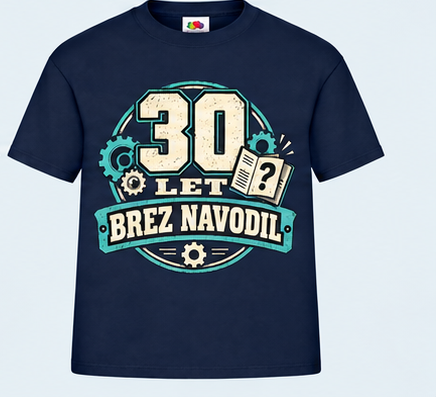 Moška majica za 30 let Brez navodil, Fruit of the Loom, Mornarsko modra