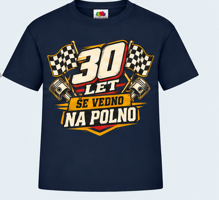 Moška majica za 30 let Še vedno na polno, Fruit of the Loom, Mornarsko modra
