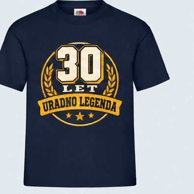 Moška majica za 30 let Uradno legenda, Fruit of the Loom, Mornarsko modra