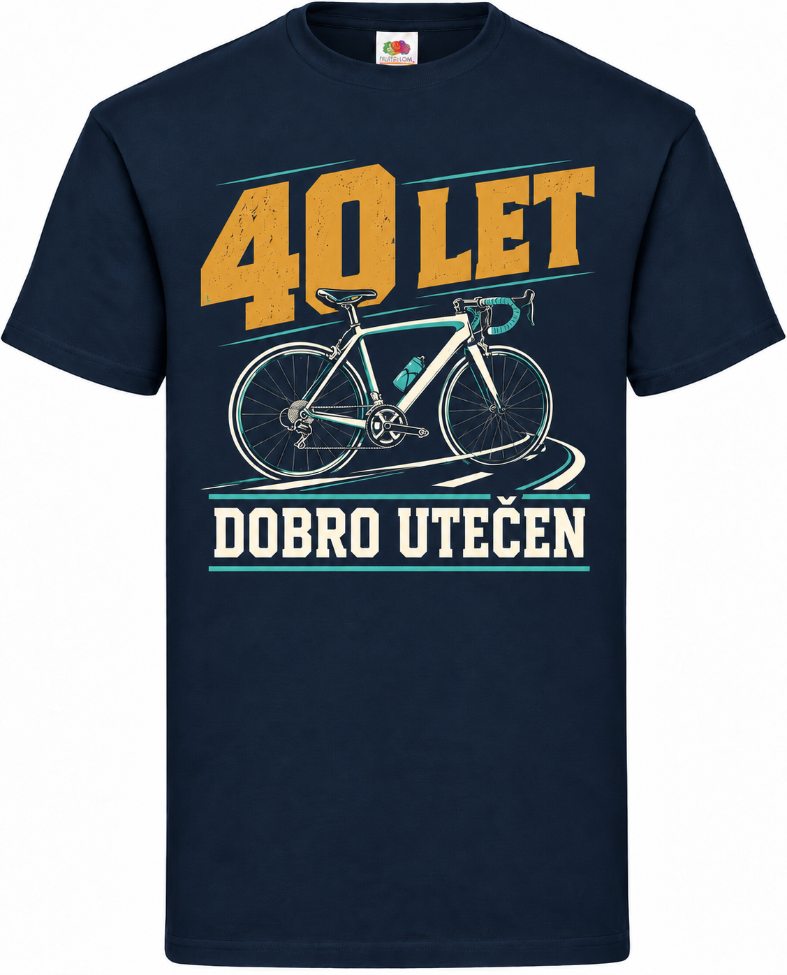 Moška majica za 40 let Dobro utečen, Fruit of the Loom, mornarsko modra