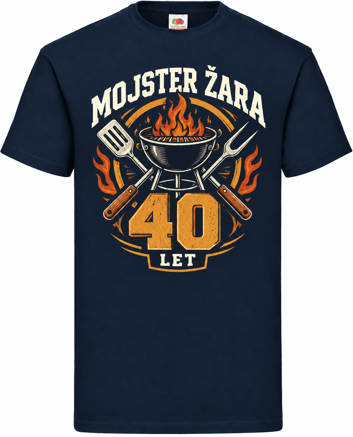 Moška majica za 40 let Mojster žara, Fruit of the Loom, mornarsko modra
