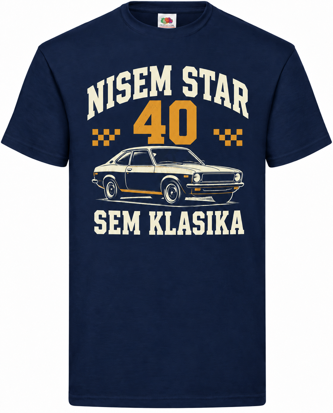Moška majica za 40 let Nisem star, sem klasika, Fruit of the Loom, mornarsko modra