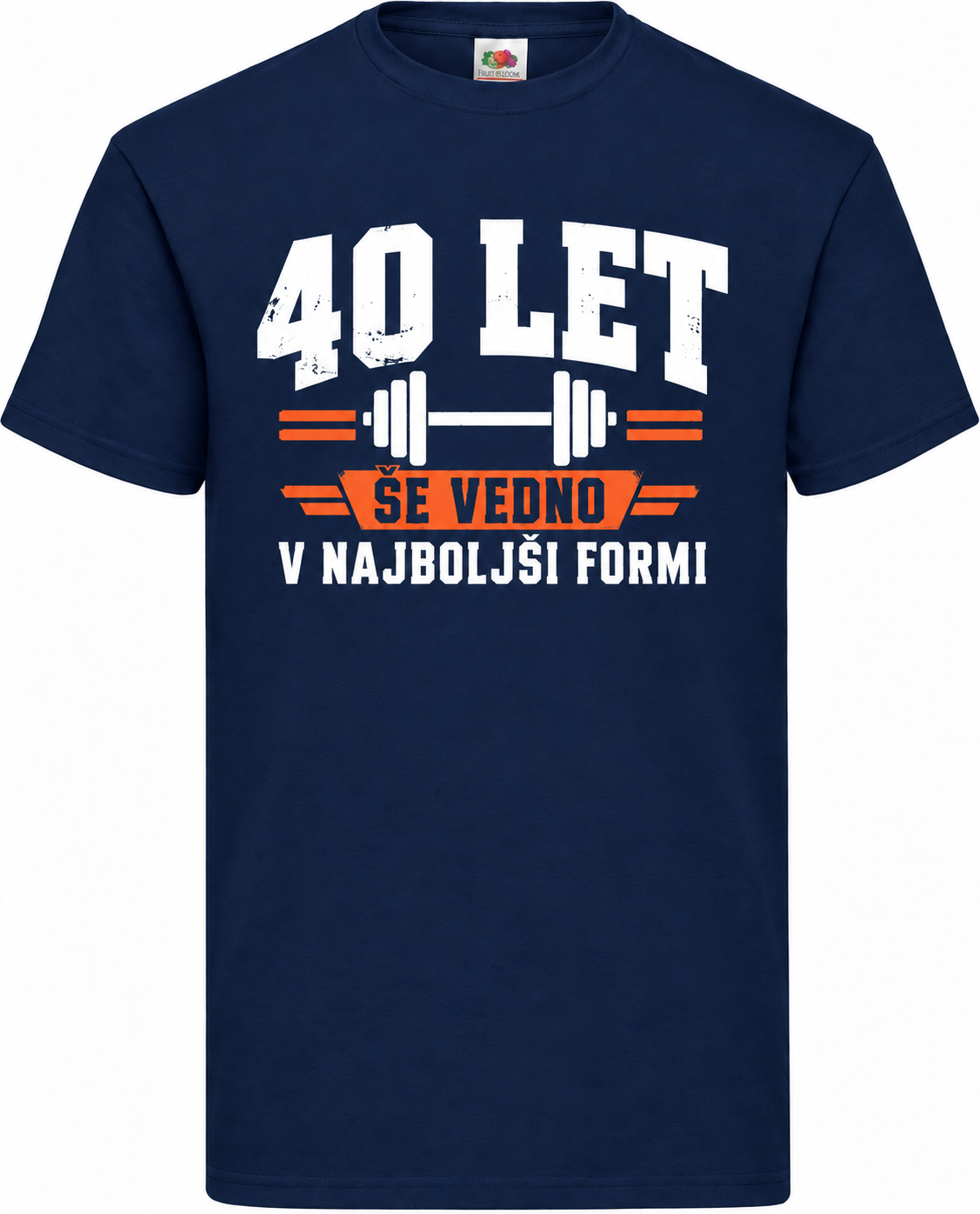 Moška majica za 40 let Še vedno v najboljši formi, Fruit of the Loom, mornarsko modra