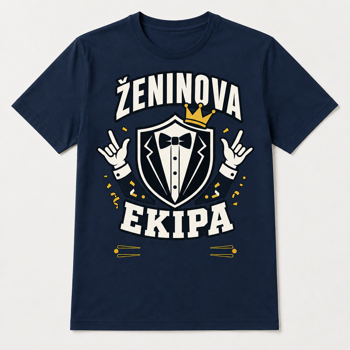 Personalizirana majica za fantovščino Ženinova ekipa, mornarsko modra