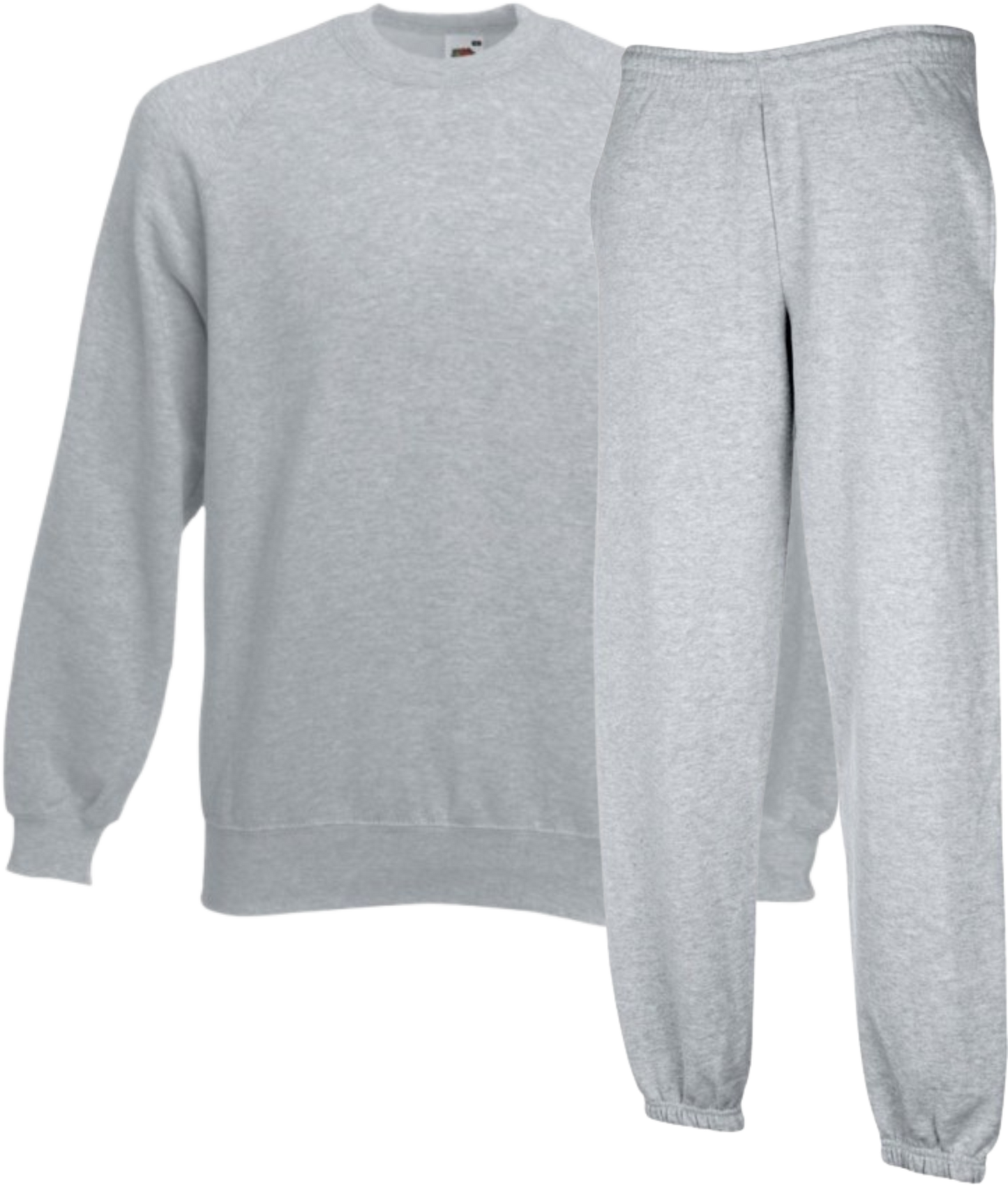 Fruit of the Loom Sivi Raglan Pulover in Trenirka – 2-delni komplet - oblekanadom