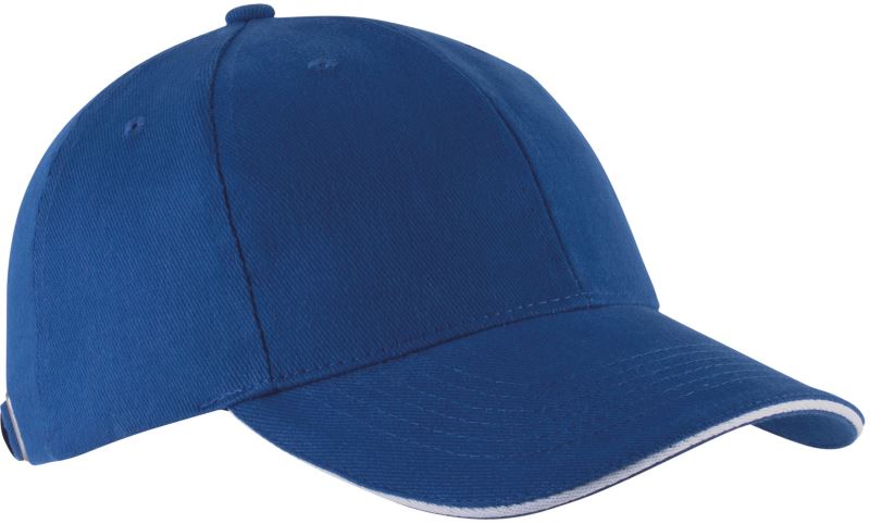 Unisex 6 Panel Sandwich kapa "Orlando" Kariban – royal blue/white