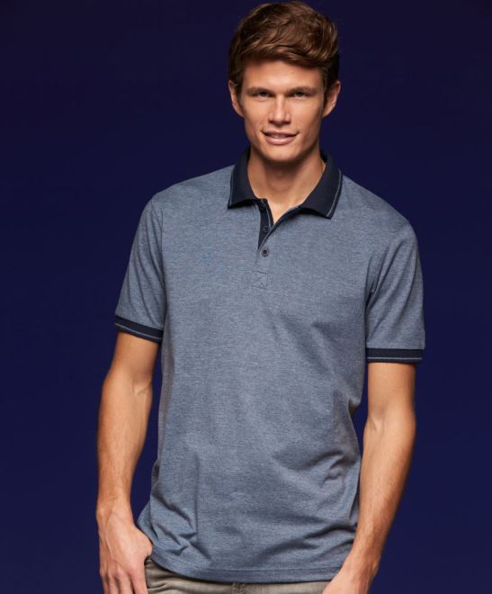 Moška melange jersey polo majica James & Nicholson JN 706, glavna slika