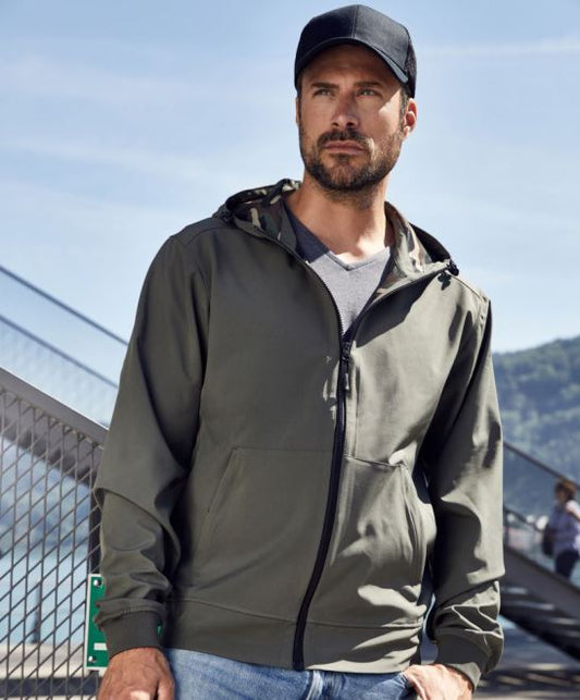 Moška dvoslojna softshell jakna s kapuco James & Nicholson JN 1146