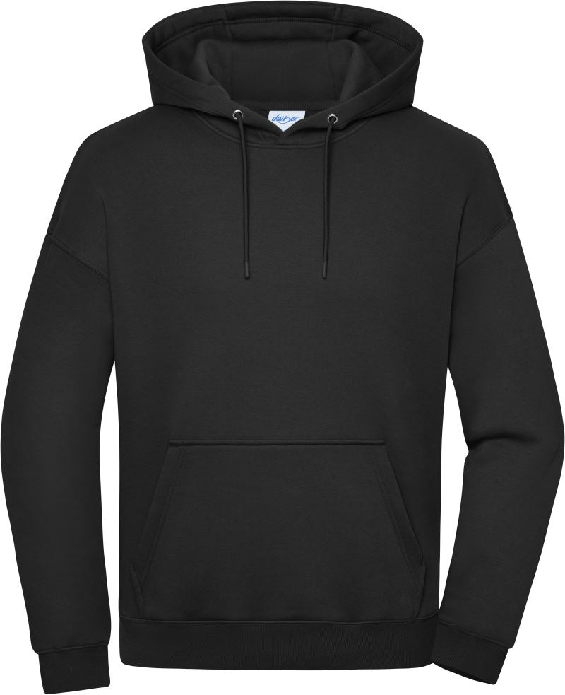 Težji oversize unisex pulover s kapuco Daiber 8052, barva Črna
