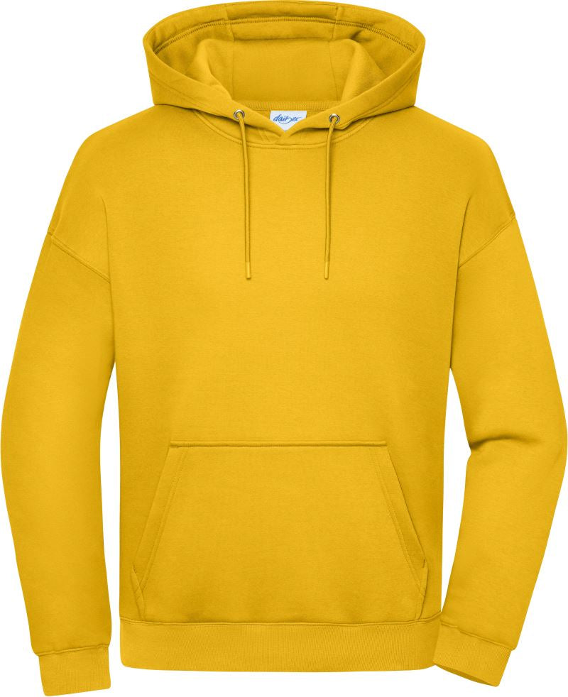 Težji oversize unisex pulover s kapuco Daiber 8052, barva Sončnično rumena