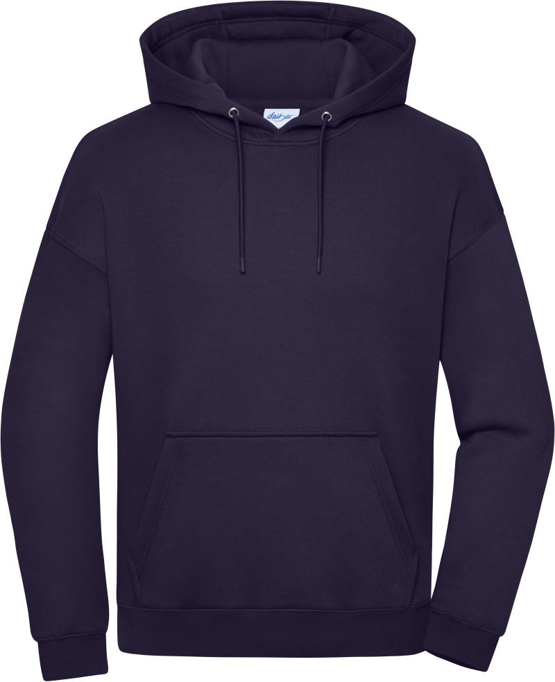 Težji oversize unisex pulover s kapuco Daiber 8052, barva Temno vijolična