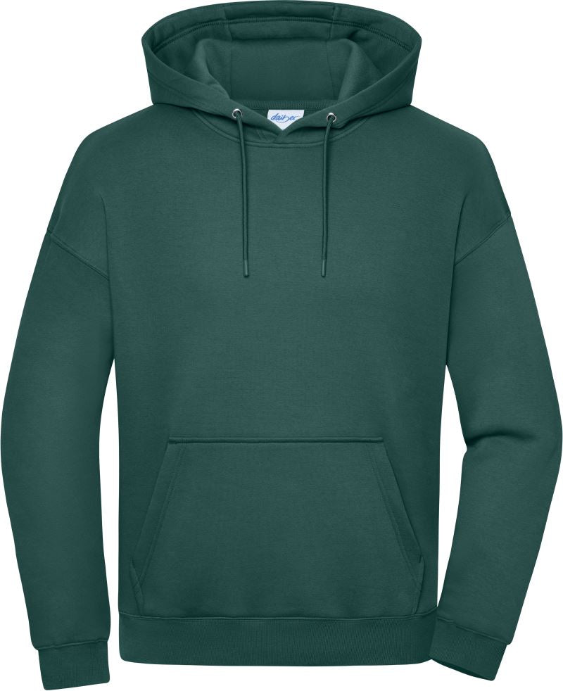 Težji oversize unisex pulover s kapuco Daiber 8052, barva Dimno zelena