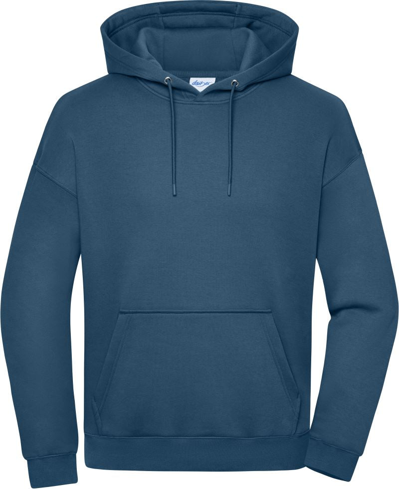 Težji oversize unisex pulover s kapuco Daiber 8052, barva Prašno modra