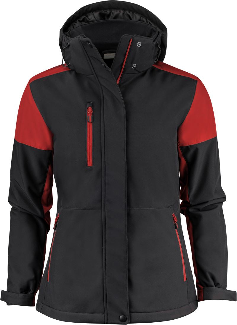 Ženska Zimski softshell jakna Printer – black/red