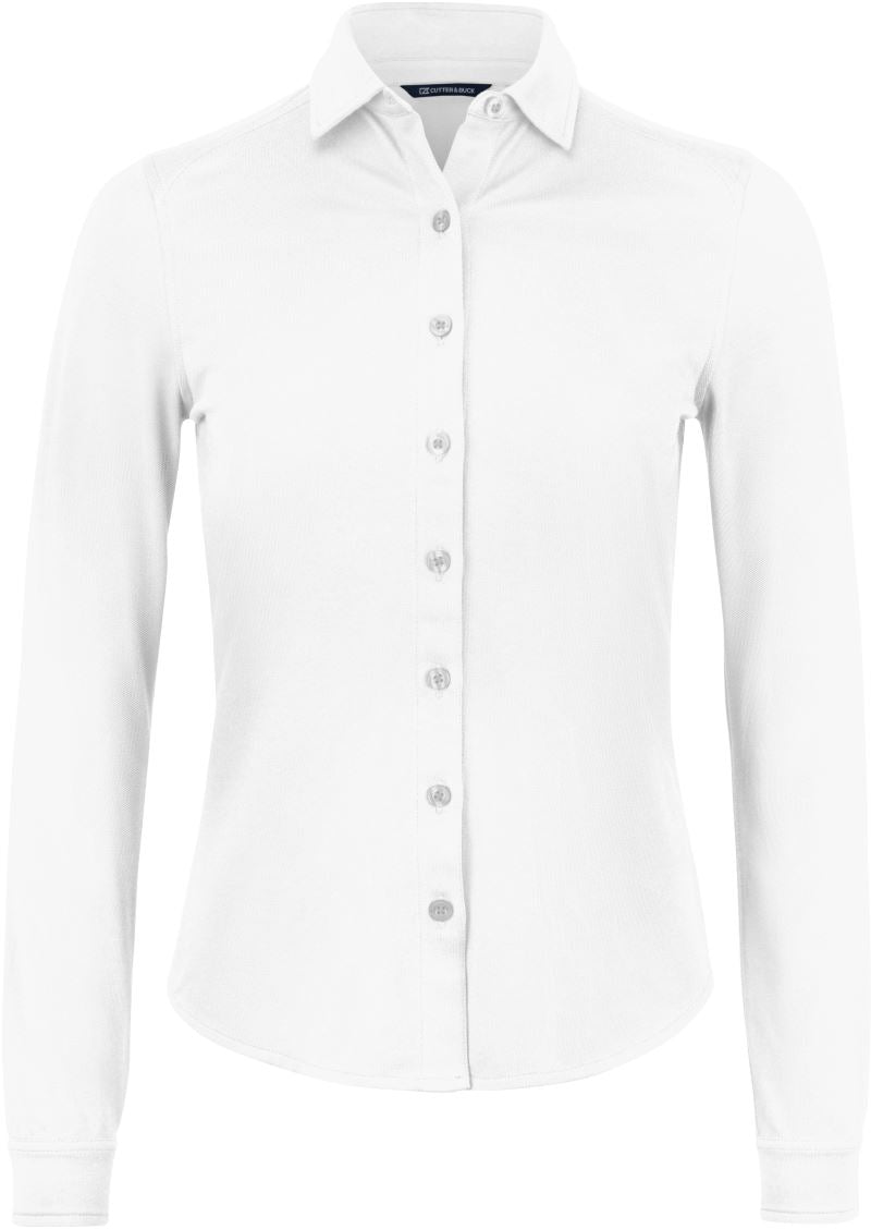 Ženski piqué Blouse dolgi rokav Cutter & Buck – Bela